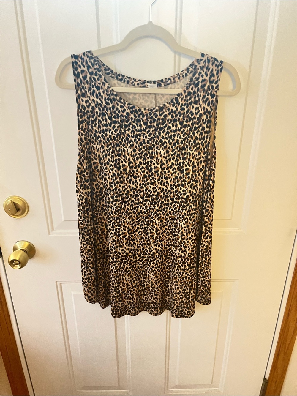 Old Navy Luxe Leopard Print Sleeveless Tank Top - Black and Brown-Size XL